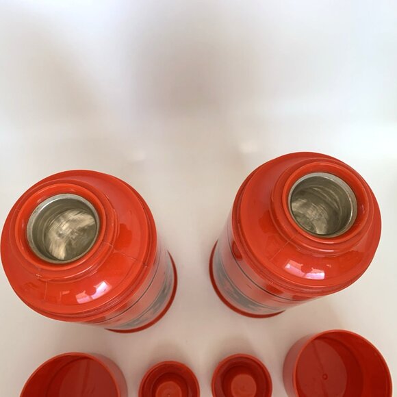 Two Sears Vacuum Bottles 73067 w/JC Higgins Plaid Lunch Picnic Bag Thermos Vtg - Picture 6 of 12